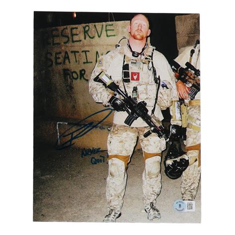 Robert J O Neill Signed 16X20 Photo Inscribed Never Quit Jsa Coa Pristine Auction