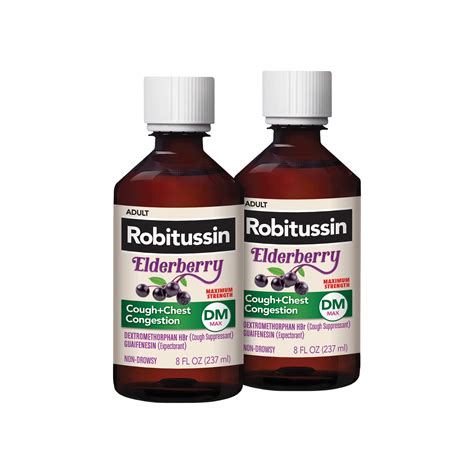 Robitussin Maximum Strength Elderberry Cough Plus Chest Congestion Dm