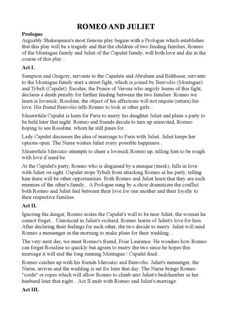 Romeo And Juliet Full Text