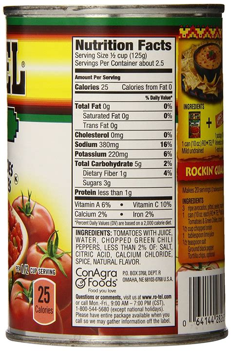 Rotel Nutrition Label Besto Blog