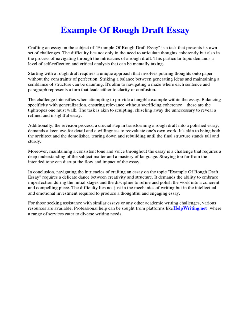 Rough Draft Example Guide
