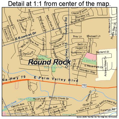 Round Rock Texas Street Map 4863500