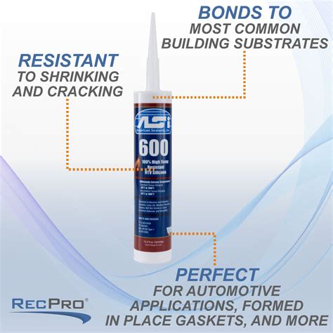Rv High Performance High Temperature Sealant Rtv Silicone Red Recpro