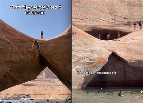 Sadly The Arch Collapsed 8 8 24 And There Is No Longer A Bowl Rock Creek Bay In Lake Powell Is Home To Double Arch Also Known As The Toilet Bowl This Cave Is Large Enough That You Can Drive