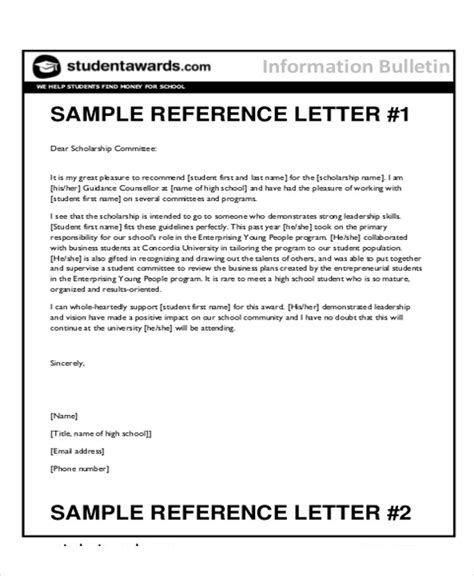 Sample Reference Letter for Student