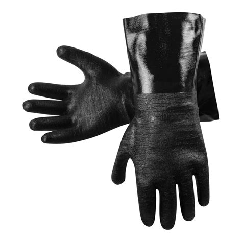 San Jamar 1214 Neoprene Black 14 Dishwashing Gloves With Jersey Lining One Size Fits Most Pair
