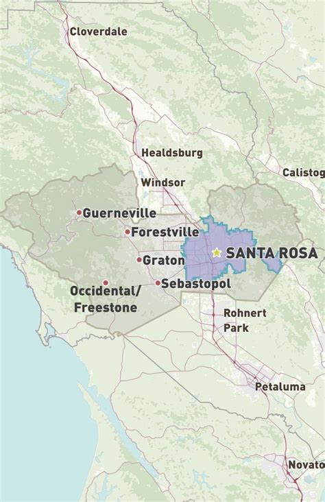Santa Rosa California County Map