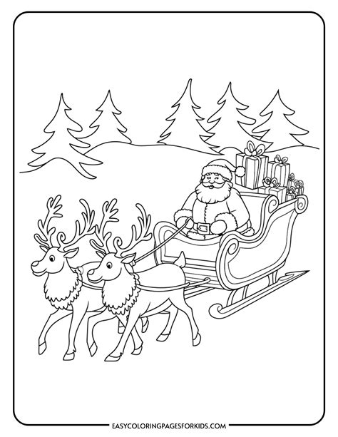 Santa S Sleigh Coloring Page Printable Santa S Sleigh Coloring Page Printable