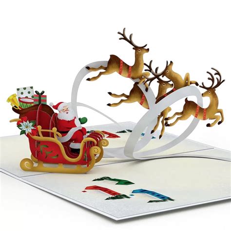 Santa Sleigh And Reindeer Pop Up Card Lovepop Santa Sleigh And Reindeer Pop Up Card Lovepop