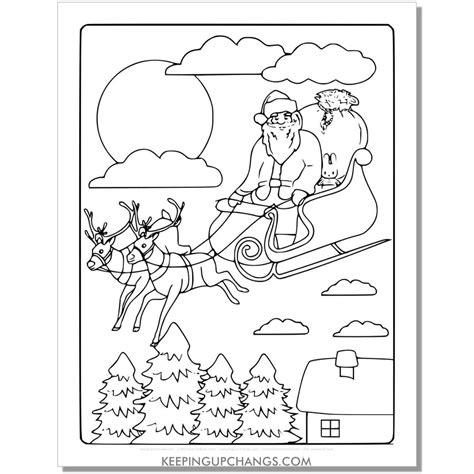 Santa Sleigh Coloring Pages 2025 Santa Sleigh Coloring Pages 2025
