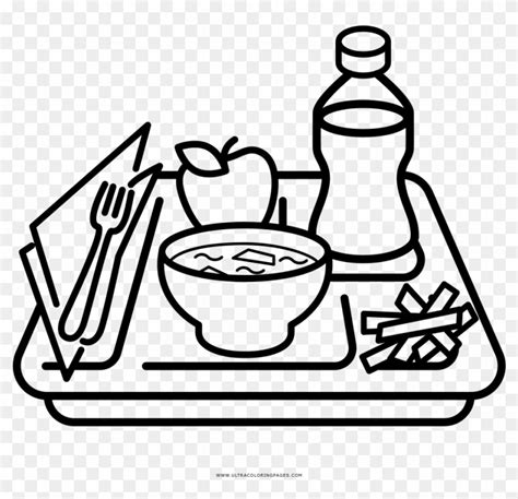 School Lunch Clipart Black And White School Lunch Coloring Page Free