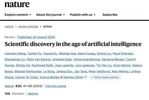 Scientific Discovery In The Age Of Artificial Intelligence Nature Scientific Discovery In The Age Of Artificial Intelligence Nature