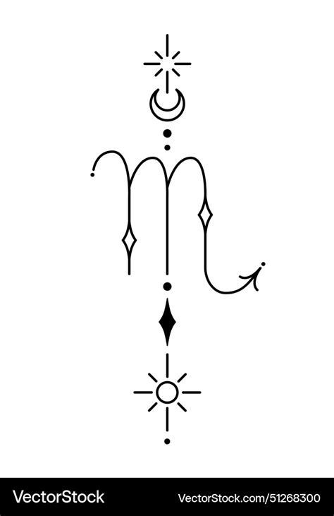 Scorpio Zodiac Sign Blackwork Tattoo