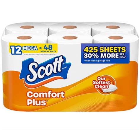 Scott Comfort Plus Toilet Paper 425 Sheets Per Roll 36 Rolls Per Pack 54262 The Home Depot Scott Comfort Plus Toilet Paper 425 Sheets Per Roll 36 Rolls Per Pack 54262 The Home Depot