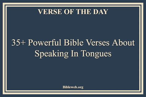 Speaking in Tongues Scripture Verses