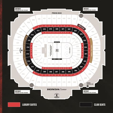 Seating Maps Honda Center