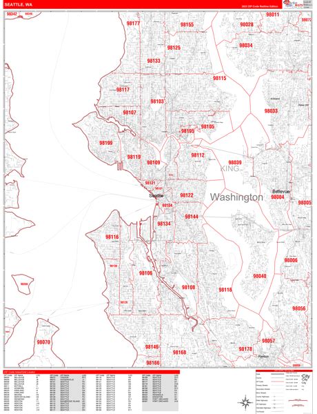 Seattle Washington Zip Code Wall Map Red Line Style By Marketmaps Mapsales Seattle Washington Zip Code Wall Map Red Line Style By Marketmaps Mapsales