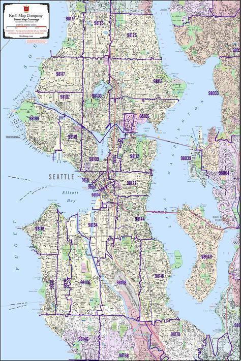 Seattle Zip Code Map Metsker Maps Seattle Zip Code Map Metsker Maps