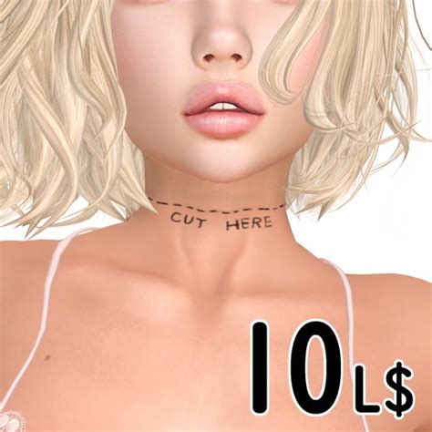Second Life Marketplace Cut Here Tattoo
