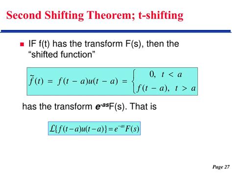 Second Shift Theorem Integral Explanation Physics Forums