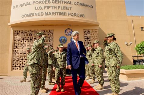 Secretary Kerry Departs The American Naval Base In Manama Bahrain