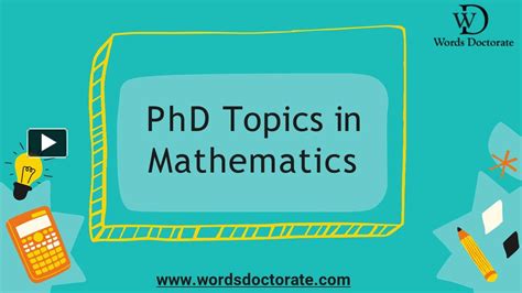 Select Your Phd Topics In Mathematics Words Doctorate