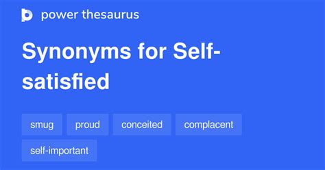 Self Satisfied Synonyms 600 Similar Words Phrases