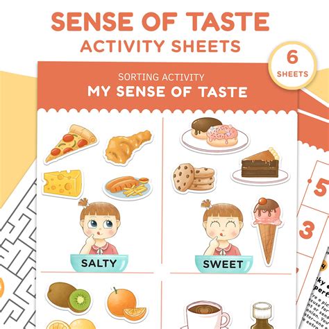Sense Of Taste Activity Sheet Toddler Preschool Matching Activity Sense Of Taste Activity Sheet Toddler Preschool Matching Activity