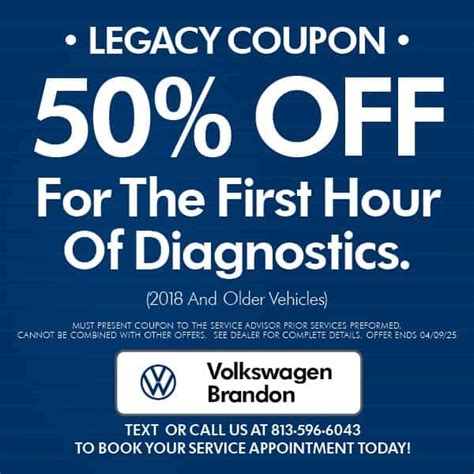 Service Department Coupons Specials Volkswagen Of Wesley Chapel