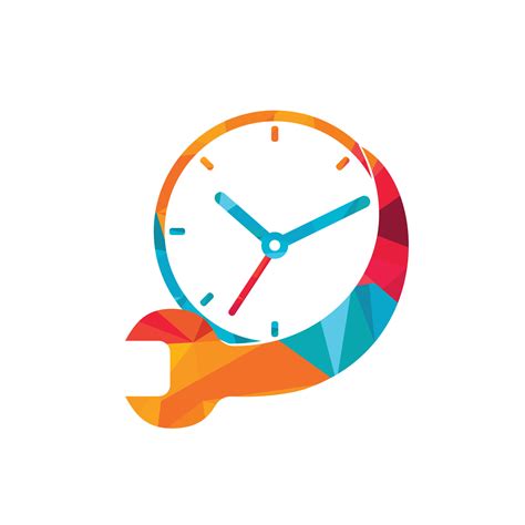 Service Time Vector Logo Design Repair Time Logo Design Template Stock