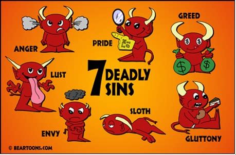 Seven Deadly Sins Poster Bearman Cartoons
