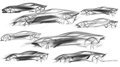 Sexy Italian Sports Coupe Thumbnail Sketches