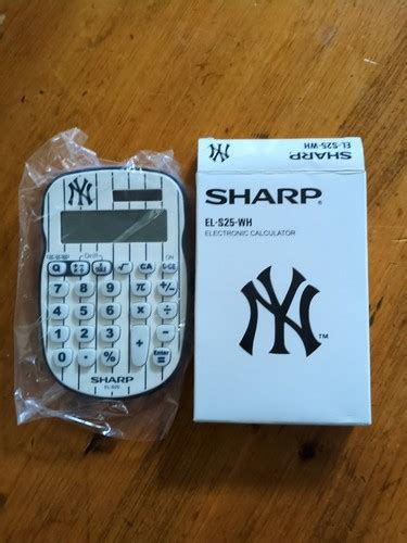 Sharp El S25 Wh New York Yankees Pin Stripes Calculator Solar Powered Ebay