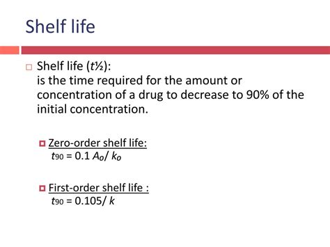 Shelf Life Calculation Of Drug Product