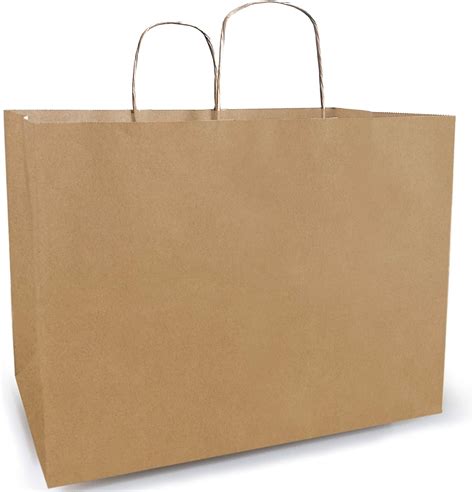 Shopping Bags Auma 25 Pack Large Kraft Gift Bags 12 6X9 84 Inches With Cloth Handles Bulk Paper Gift Bags 25 Pack