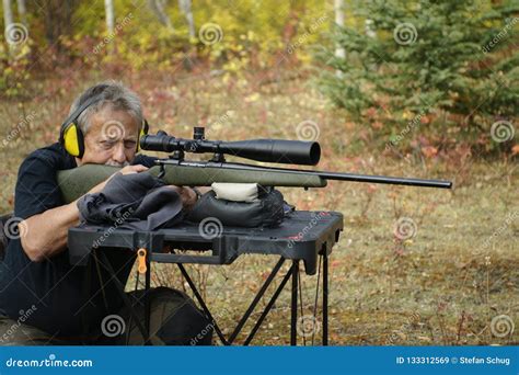 Sighting In A Hunting Rifle Stock Image Image Of Longgun Bolt 133312569