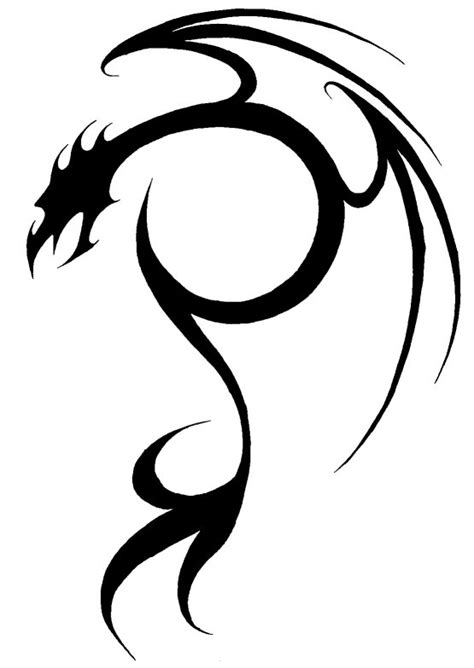 Simple Dragon Tribal Tattoo