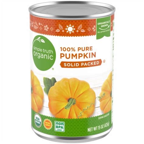 Simple Truth Organic® 100% Pure Solid Packed Pumpkin, 15 Oz - Fred Meyer