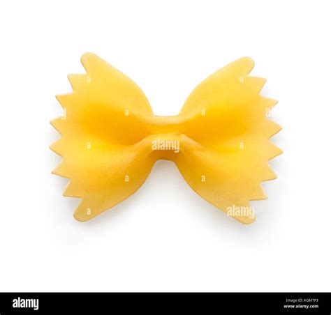Single Bow Tie Pasta Clipping Path Isolated On White Background Stock