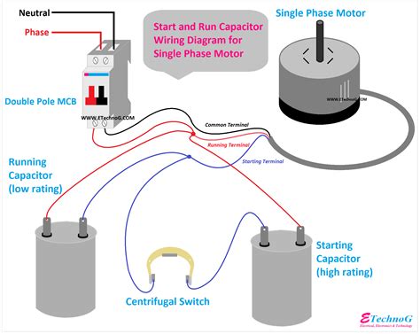 Single Phase Motor Wiring Diagram With 2 Capacitors Wiring Diagram