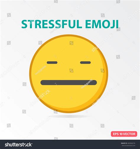 Single Stressful Emoji Isolated Vector Illustration Stock Vector