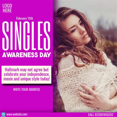 Singles Awareness Day Template Postermywall