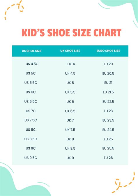 Size Conversion Chart For Shoes Hello Kids Fun