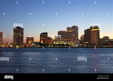Skyline Of New Orleans Louisianna From Algiers Point In The Westbank