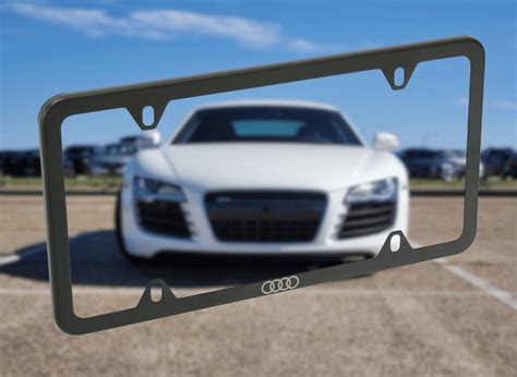 Slimline License Plate Frame With Audi Rings Black Audi Beverly Hills Online Boutique