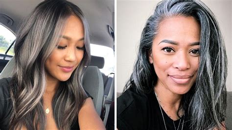 Slowly Transition Your Dark Hair With Gray Blending It Ll Make You Love