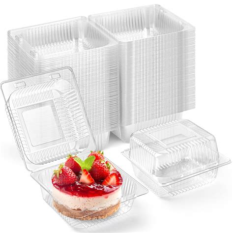 Small Disposable Plastic Clamshell Cookie Dessert Box Clear Hinged Lid Small Disposable Plastic Clamshell Cookie Dessert Box Clear Hinged Lid