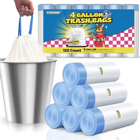 Small Trash Bags 4 Gallon Drawstring 4 Gallon Trash Bag Tear Free 4