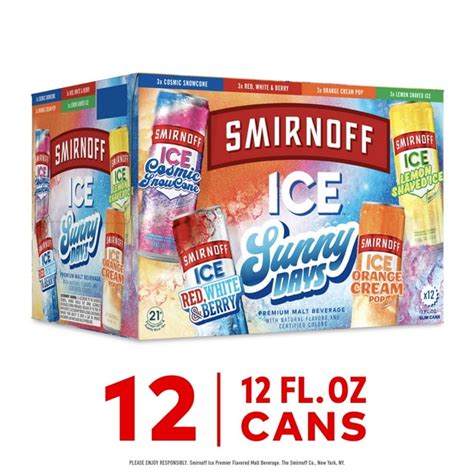 Smirnoff Ice Sunny Days, 12 Fl Oz, 12 Pack Variety Cans, 4.5% Abv (12 ...