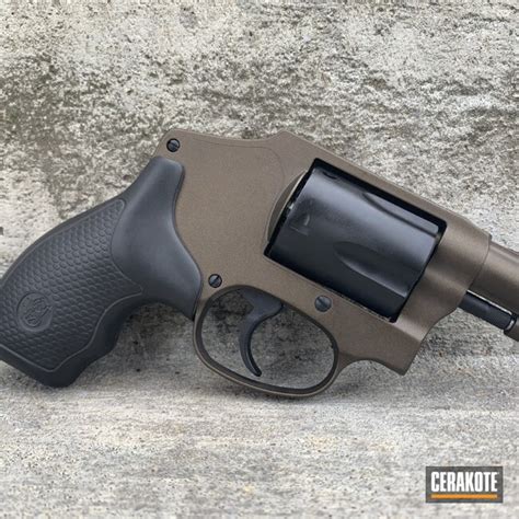 Smith Wesson 642 Revolver Cerakoted Using Midnight Bronze And Graphite Black Cerakote